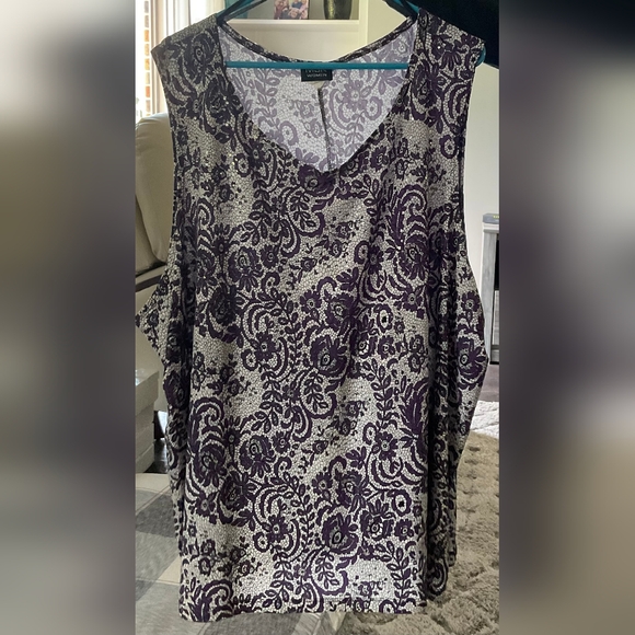 MSK Women Purple and White Tank and Blouse set - Picture 3 of 4